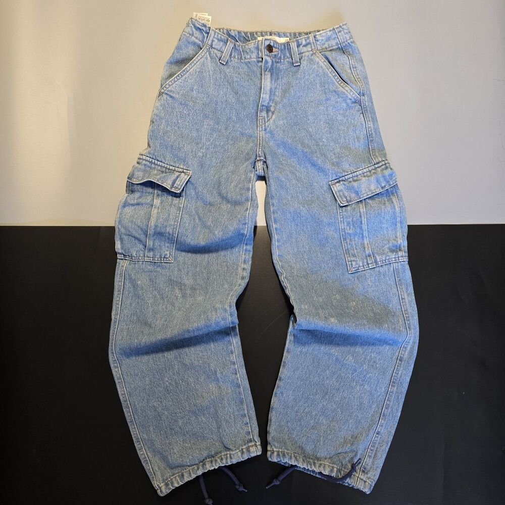 Levis ‘94 Baggy Women’s Drawstring Hem Cargo Jeans W25 L30 - Light Wash